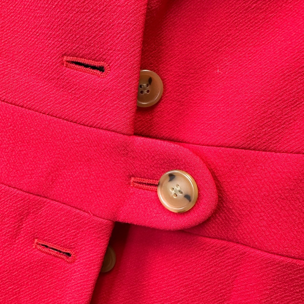 J Crew Wool Lady Day Coat Red Size 2 Button Up Lined With Pockets - Picture 4 of 16